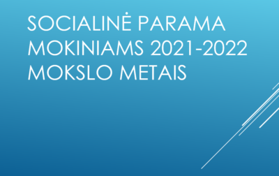 SOCIALINĖ PARAMA MOKINIAMS 2021–2022 MOKSLO METAIS